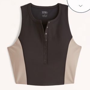 NWT Abercrombie YPB sculptLUX Curve Love Plunge Henley Slim Tank